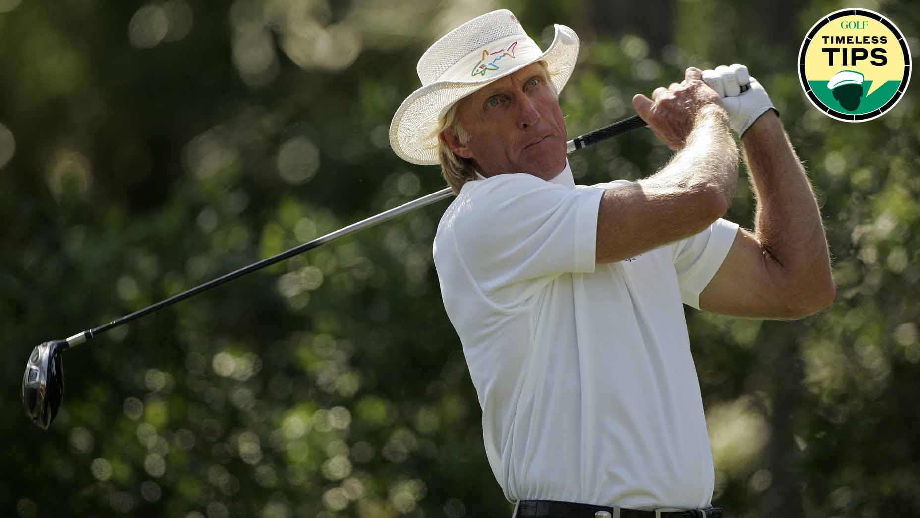 Greg Norman dévoile ses trois secrets pour transformer la précision en puissance : rotation des hanches, transfert de poids et finish complet.