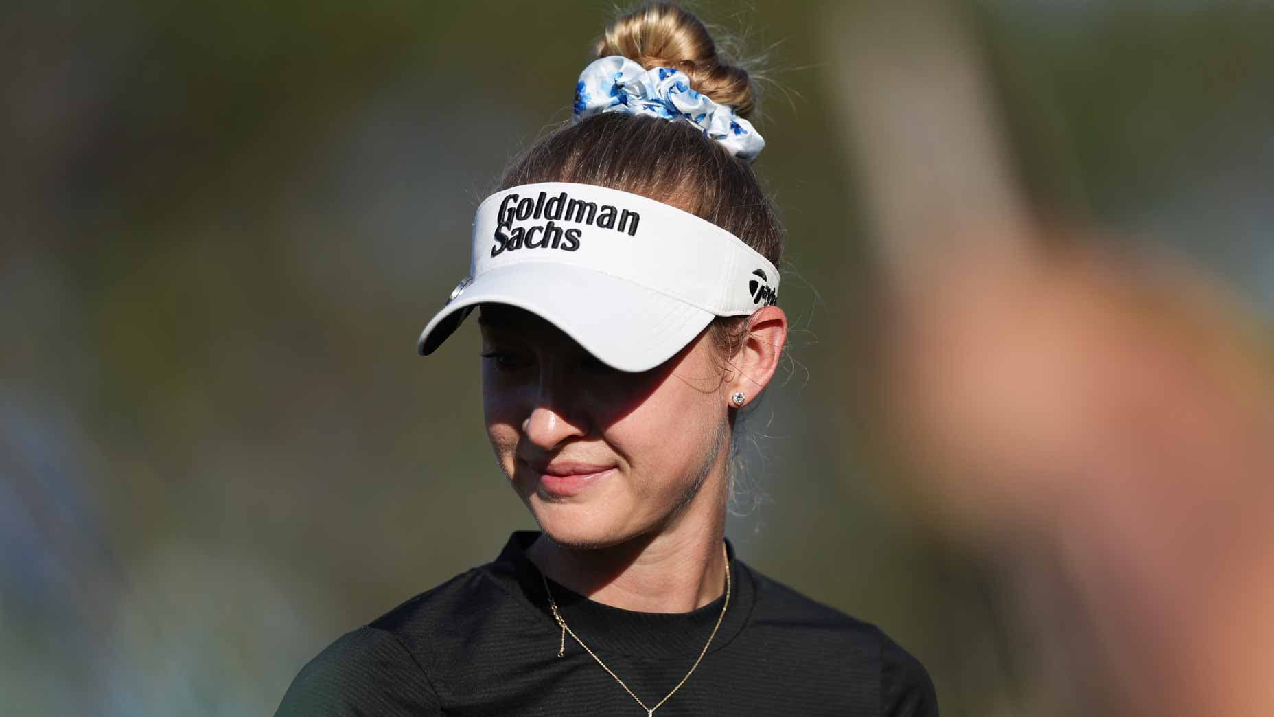 Nelly Kord mène le Riviera Maya Open avec trois coups d'avance malgré un golf qu'elle juge imparfait. La victoire se dessine dimanche.