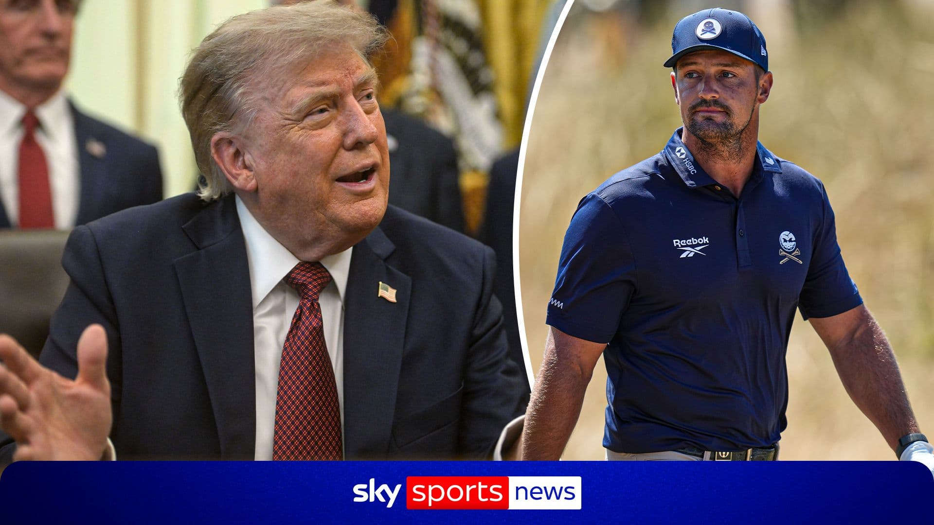 Trump répond aux rumeurs non confirmées d'intervention en faveur de DeChambeau, pénalisé à The Open. Il se dit arbitre, pas arrangeur.