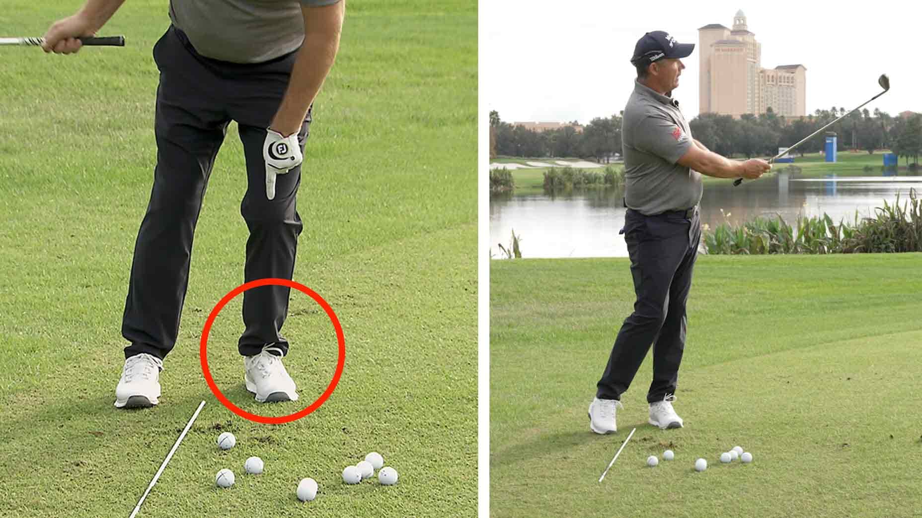 Padraig Harrington dévoile la clé d'un chip propre : créer un contact balle-terrain en laissant les bras guider le mouvement.