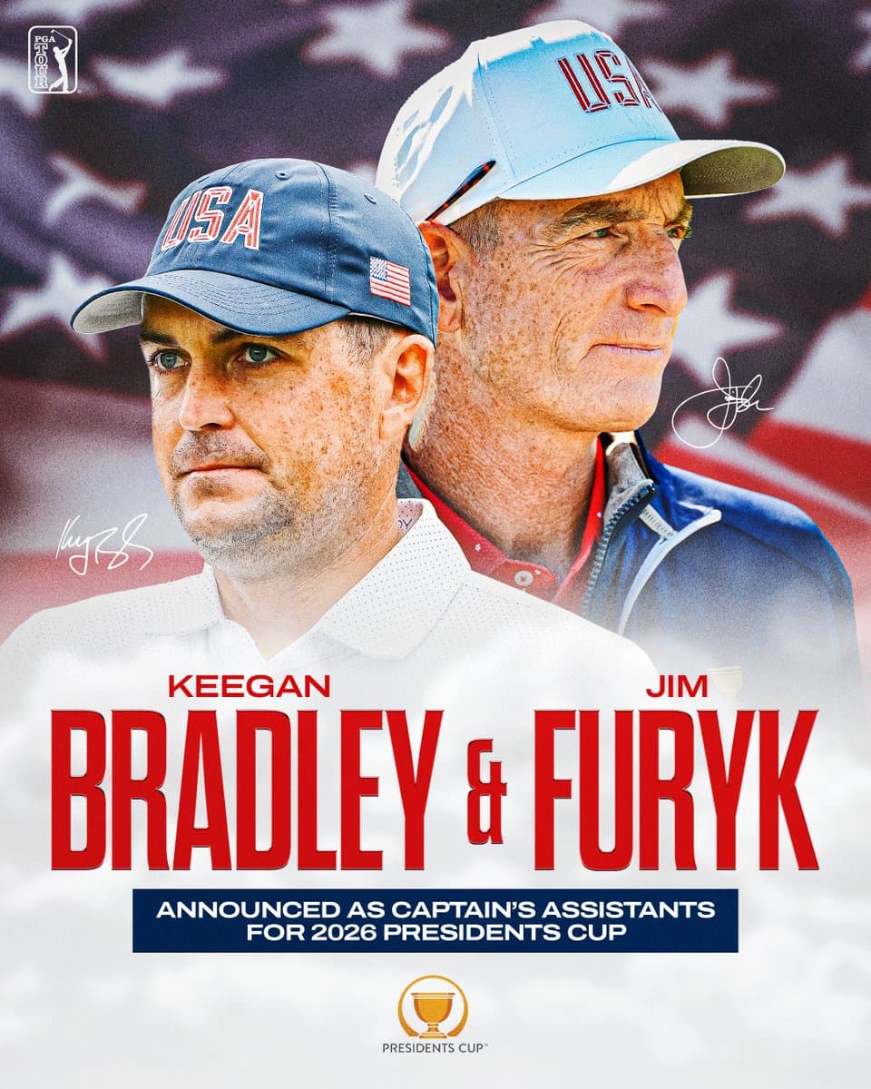 Keegan Bradley et Jim Furyk rejoignent le staff de Brandt Snedeker comme assistants capitaines pour la Presidents Cup 2026 au Medinah Country Club.
